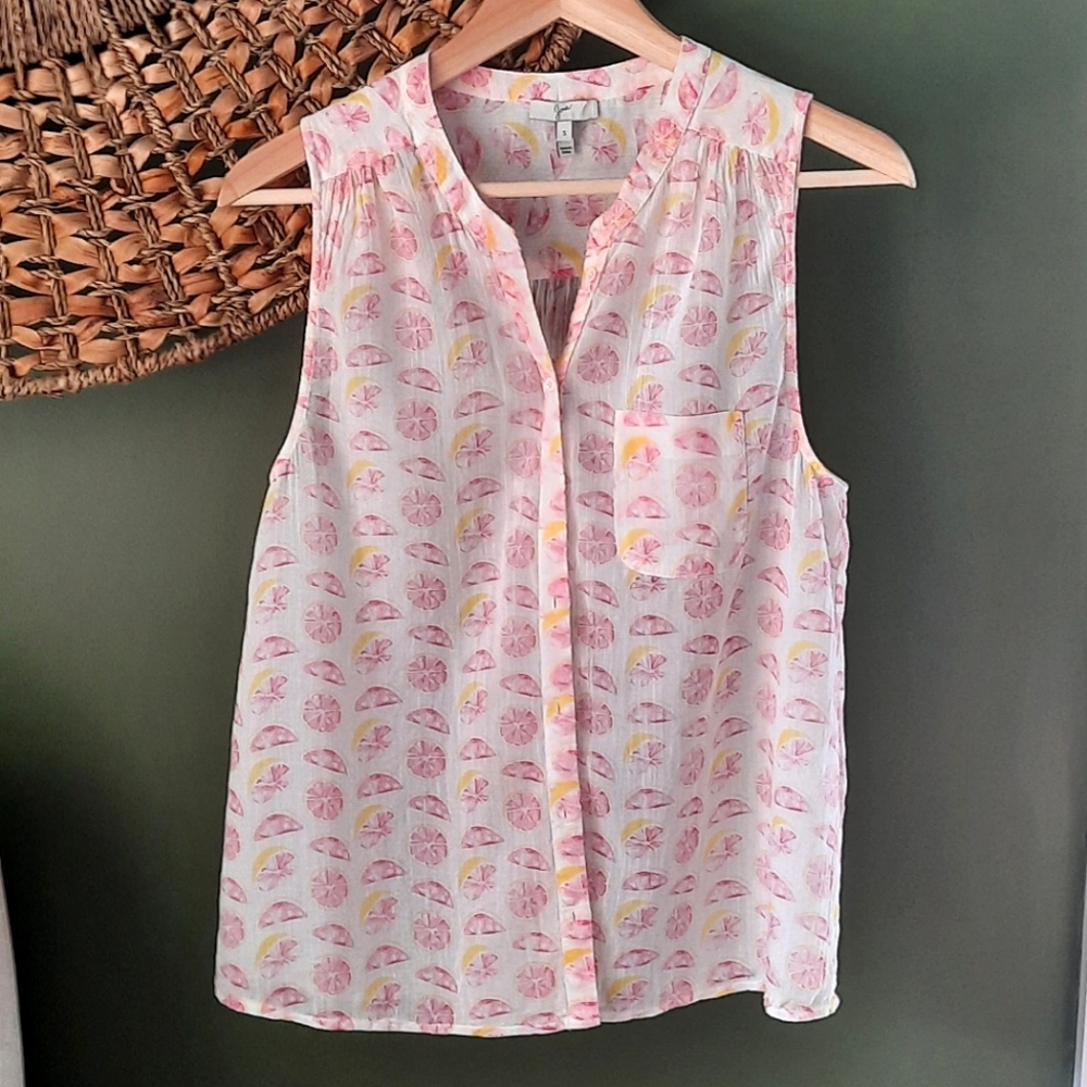 Joie Mireio Grapefruit Print Top